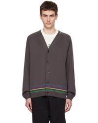 PS by Paul Smith - Brown Striped Cardigan - Lyst