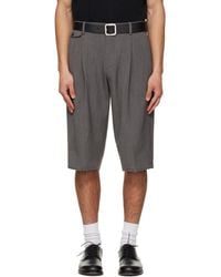 Tonywack - Raw-Cut Wool Pleated Tailored Shorts - Lyst