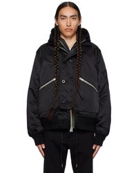 Sacai - Black Spread Collar Jacket - Lyst