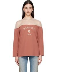 MM6 by Maison Margiela - Tan Mannequin Print Jersey Top - Lyst