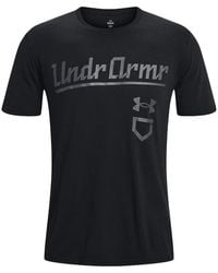 Under Armour - Baseball Script T-Shirt 1377613 001" - Lyst