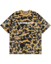 A Bathing Ape - 1St Camo Logo Relaxed Fit Sequin T-Shirt Camo" 001Csl801303Myel" - Lyst