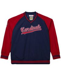 Mitchell & Ness - Nylon Pullover Jacket Vintage Logo "Mlb Cardinals" Jk9272 Slcnavy" - Lyst