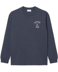 Lacoste - Relaxed Fit Long Sleeved Embroidered T-Shirt "Dark" Th9773 51 S5T" - Lyst