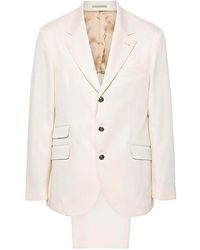 Brunello Cucinelli - Tailored Suit With Notch Lapel "Cream" Brun639" - Lyst