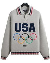 Kith - Team Usa Nelson Rugby Sweater "Light Heather" Khm034846 002" - Lyst
