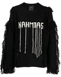 NAHMIAS - Crewneck Poncho Fringe Sweater Aw23 Kw5 T16G1 001" - Lyst