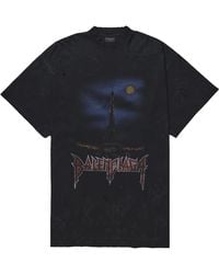 Balenciaga - Paris Moon Distressed Logo T-Shirt 739028 Tqvx6 1055" - Lyst