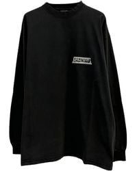 Balenciaga - Long-Sleeve Crew Neck Oversized T-Shirt "Faded Washed" 850404 Ttvl6 1041" - Lyst