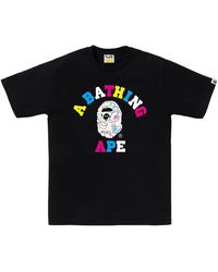 A Bathing Ape - Neon Camo College T-Shirt 1L30 110 038 Blk" - Lyst