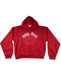 Sp5der - Angel Number Zip Hoodie "Merlot" 414" - Lyst