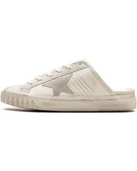 Golden Goose - Super-Star Sabot Toe Cap And High Sole Leather Upper Toe And Tongue Suede Star Ice" Gwf00513.F005707.10276" - Lyst
