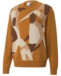 PUMA - Players Lounge Knit Crew Neck Sweatshirt 535804 66" - Lyst