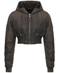 Rick Owens - Hooded Cropped Flight Bomber Jacket "Dark Dust" Ds02F6722 Nbfd 78" - Lyst
