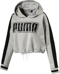 PUMA - Rebel Reload Cropped Hoodie "Light Heather" 579535 04" - Lyst