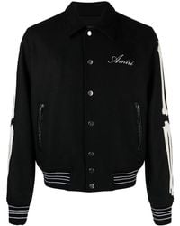 Amiri - Bones Varsity Jacket Xmos002 001" - Lyst