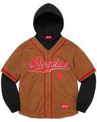 Supreme - Baseball Jersey Hooded Sweatshirt "Ss22" Su25021" - Lyst