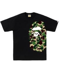 A Bathing Ape - Abc Camo Side Big Ape Head Ss T-Shirt 0Zxtem006101Q" - Lyst