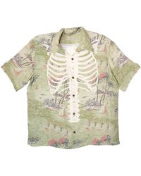Kapital - Kamehameha Bone Logo Aloha Rayon Button Up Shirt Multi" Kap053" - Lyst