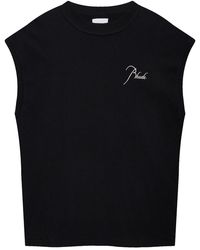 Rhude - Classique Cut-Off Sleeve Top Rhss26Ta01012 Bkw" - Lyst