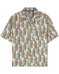 Palm Angels - Fire Hydrant Pocket Bowling Buttondown Shirt "Multi-Color" Pmga110S23Fab003" - Lyst