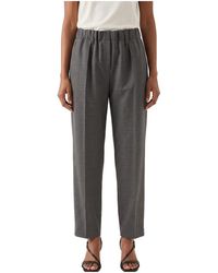 Brunello Cucinelli - Wool Relaxed Trousers "Grigio Medio" Brun2137" - Lyst