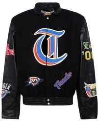 Jeff Hamilton - Oklahoma City Thunder Wool & Leather Old English Varsity Jacket Nba Okl Thu 101" - Lyst