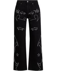 RTA - Jonas Western Wide-Leg Jeans Mf24D842 B1327Bkwtw" - Lyst