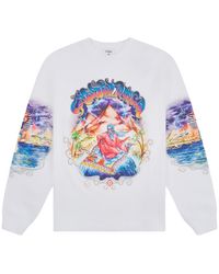 CASABLANCA - Eveil Ancestral Printed Long-Sleeve T-Shirt Maw26 Jts 102 02" - Lyst