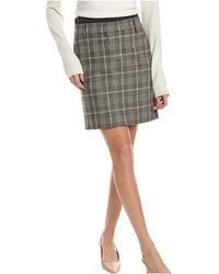 Brunello Cucinelli - Wool Blend Plaid Mini Skirt Brun393" - Lyst