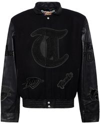 Jeff Hamilton - Oklahoma City Thunder Wool & Leather Old English Varsity Jacket Nba Okl Thu 102" - Lyst