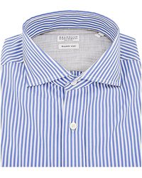 Brunello Cucinelli - Striped Button-Down Shirt Brun3066" - Lyst