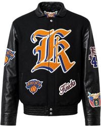 Jeff Hamilton - New York Knicks Old English Wool & Leather Jacket Jfhm004" - Lyst