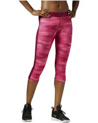 Reebok - Workout Ready Printed Capri "Poison Berry" Ay2121" - Lyst