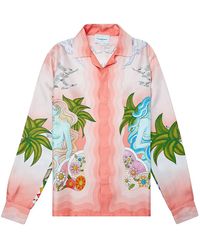 CASABLANCA - Paix Et Amour Tennis Silk Shirt Mf23 Sh 006 11" - Lyst