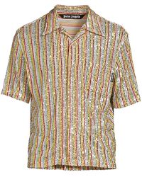 Palm Angels - Sequins Bowling Shirt "Multi-Color" Pmga110F22Fab0048484" - Lyst
