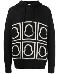 Moncler - Logo-Intarsia Knitted Hooded Sweatshirt Mon10" - Lyst