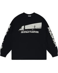 Rhude - Cross Long-Sleeve T-Shirt Rhdmtps0166 Blk" - Lyst