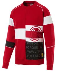 PUMA - Scuderia Ferrari Street Crewneck Sweatshirt "Rosso Corsa" 577817 01" - Lyst
