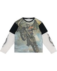 Rhude - Skeleton Leap Of Death Long-Sleeve T-Shirt Rhpf23Tt09012691 Khb" - Lyst