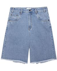 Honor The Gift - Frayed Edge Bermuda Denim Shorts Htg260261009 Ind" - Lyst