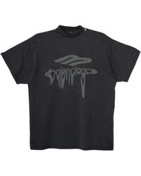 Balenciaga - 3B Liquefied Logo Short Sleeve T-Shirt 787349 Trvs8 1013" - Lyst