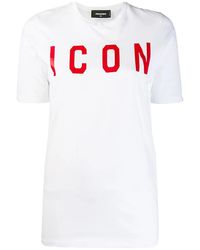 DSquared² - Icon Logo Cotton T-Shirt S75Gd0040-S22427-989" - Lyst
