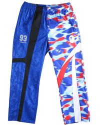 A Bathing Ape - Split Relaxed Fit Track Pants 1M30152311 Blu" - Lyst