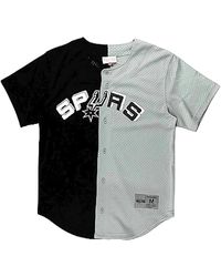 Mitchell & Ness - Nba Split Color Mesh Button Front Shirt "San Antonio Spurs - Lyst