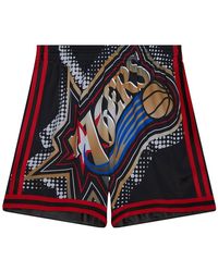 Mitchell & Ness - Big Face 7.0 Fashion Shorts "Nba 76Ers" Pshr5906 P76Yypppblck" - Lyst