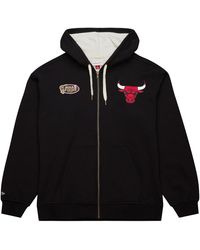 Mitchell & Ness - Playoff Win 2.0 Full Zip Flee "Vintage Logo Bulls" Th8063 Cbublck" - Lyst
