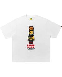 A Bathing Ape - Wwe Roman Reigns Baby Milo Relaxed Fit T-Shirt Bpte0004We Wht" - Lyst