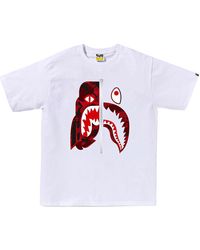 A Bathing Ape - Color Camo Tiger Shark T-Shirt 0Zxtem018101P" - Lyst