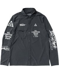 Nike - Acg Uv-Resistant Button-Up Long-Sleeve Graphic Top "Aireez" Iu8150 070" - Lyst
